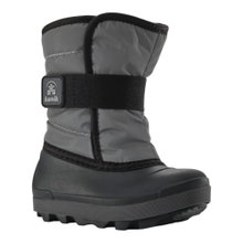 Kamik zimowe buty wodoodporne Waterbug 7 Reflective (łatwe zakładanie dla dzieci, odblaskowe) srebrnoszare dla małych dzieci